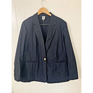 Anne Klein Size XL Women's Gold Button Blazer Jacket Black Career Capsule Work